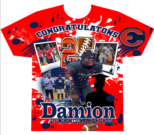 3d Short Sleeve Tee Shirt Sublimation Front