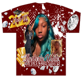 3d Short Sleeve Tee Shirt Sublimation Front only