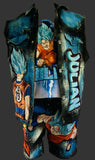 Custom Denim set with destress polyester patches