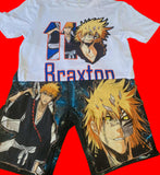 Custom Denim set with destress polyester patches
