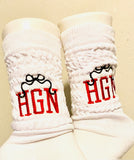 Embroidered slouch socks