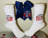 Embroidered slouch socks