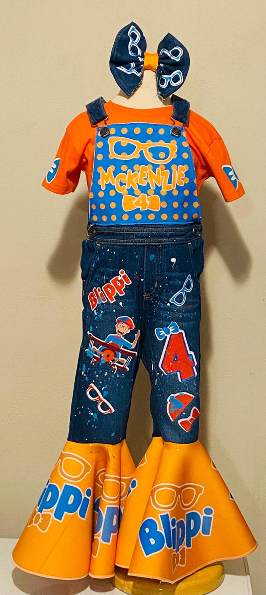 character inspired overalls girls